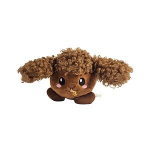 RMS International Brown Puppy Plush Curly Hair Noodle Face 5 Inch Round Toy